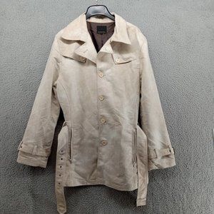 Bareback Realdress Coat Womens Large‎ Beige Faux Suede Duster Trenchcoat Belted
